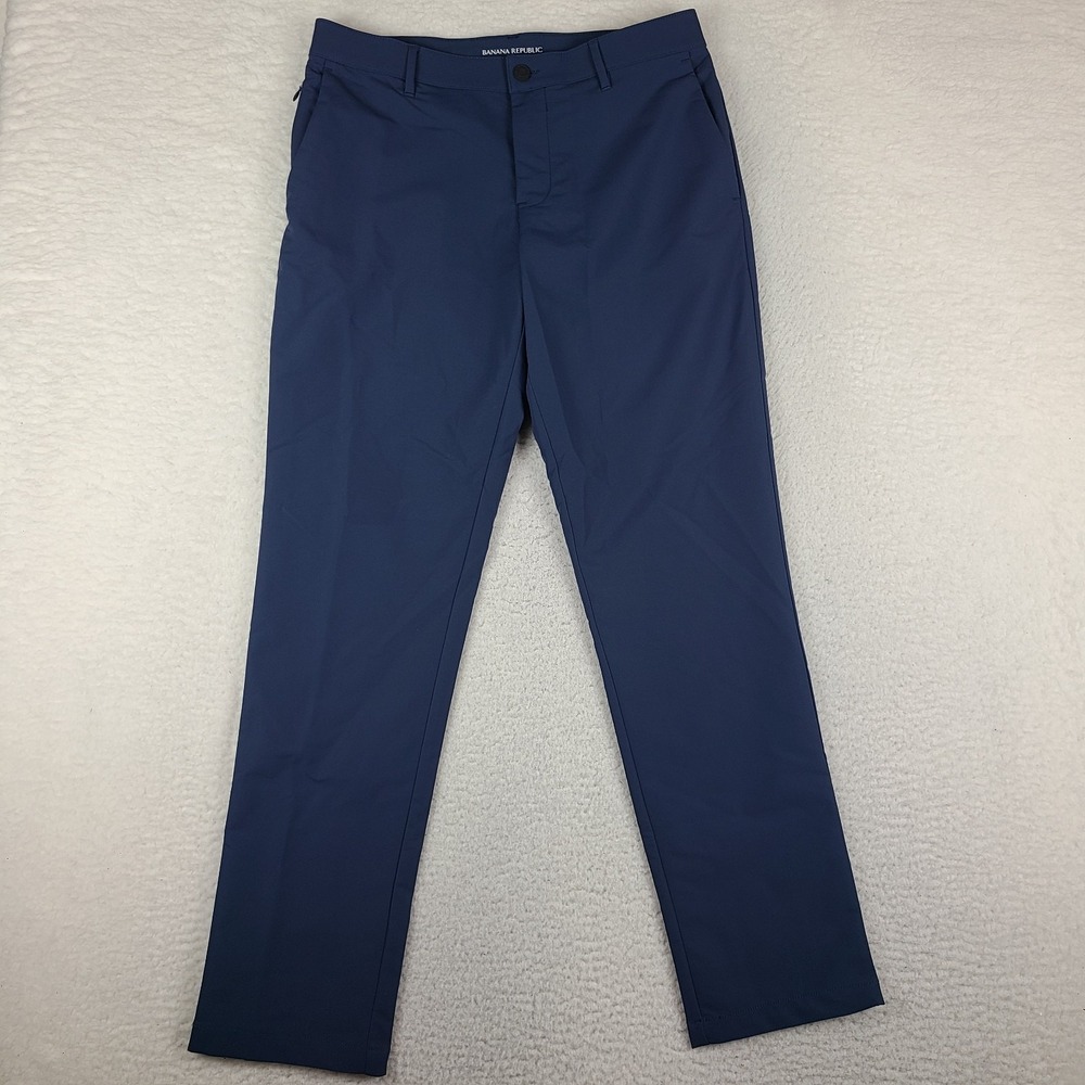 Banana Republic City Pants Mens 32x32 Blue Navy Performance Preppy Tech Golf